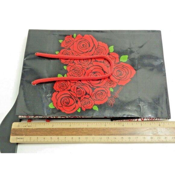 Brighton Gift Bag Black Red Rose Heart Paper Rope Handles Valentine Gift - Picture 4 of 5